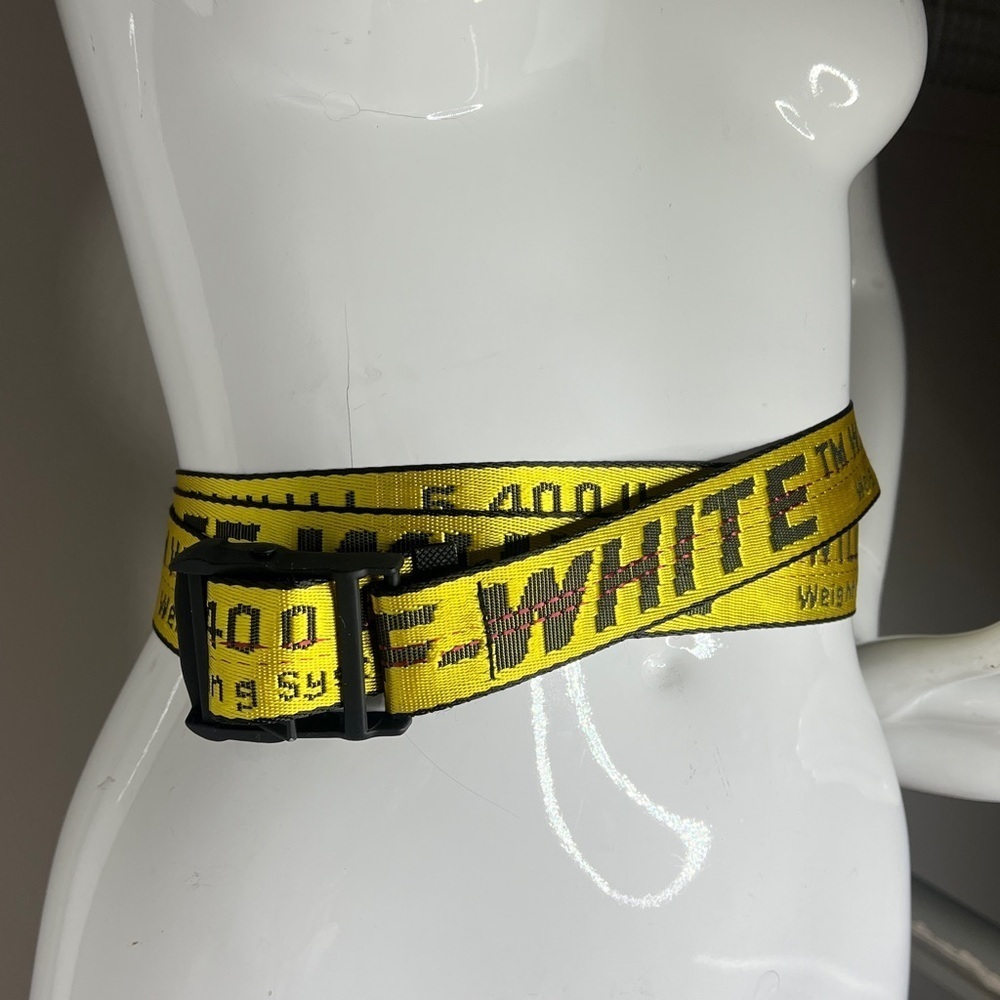 OFF WHITE Virgil Abloh 80” Industrial Belt in Classic Yellow & Black